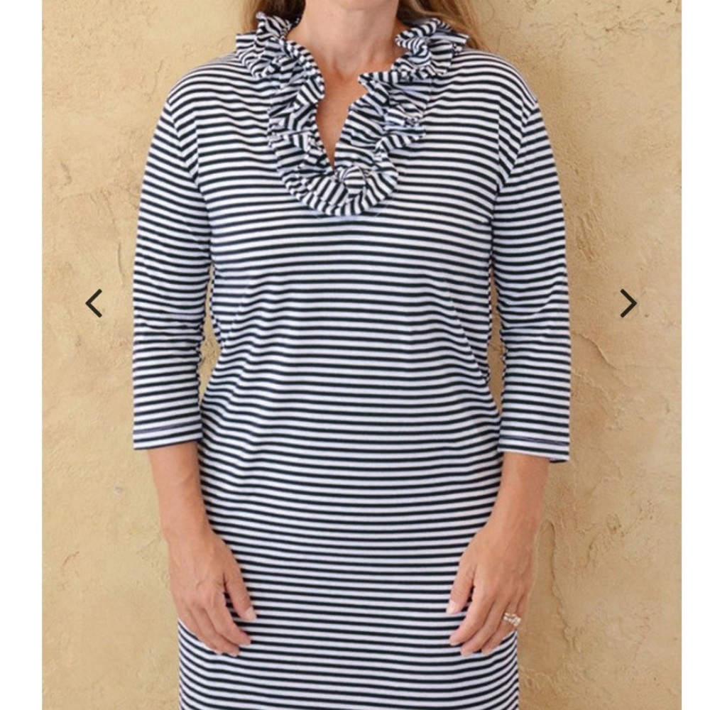 Skipper Dress - Ruffle Collar, 3/4 sleeve